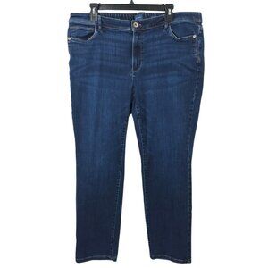J Jill Authentic Fit Slim Ankle Jeans Womens 18 Stretch Waist Mid Rise Denim